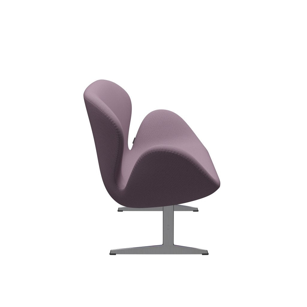 [product_category]-Fritz Hansen Swan Sofa 2 Seater, Satin Brushed Aluminium/Capture Violet/Brown-Fritz Hansen-3321-CP6202-SPAL-FRI-3