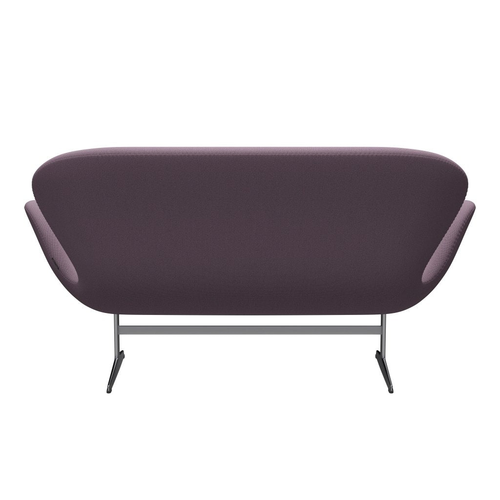 [product_category]-Fritz Hansen Swan Sofa 2 Seater, Satin Brushed Aluminium/Capture Violet/Brown-Fritz Hansen-3321-CP6202-SPAL-FRI-4
