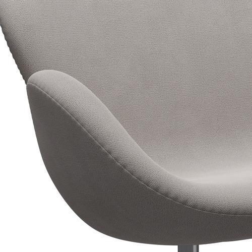 Fritz Hansen Swan Sofa 2 Seater, Satin Brushed Aluminium/Capture Warm Grey Light