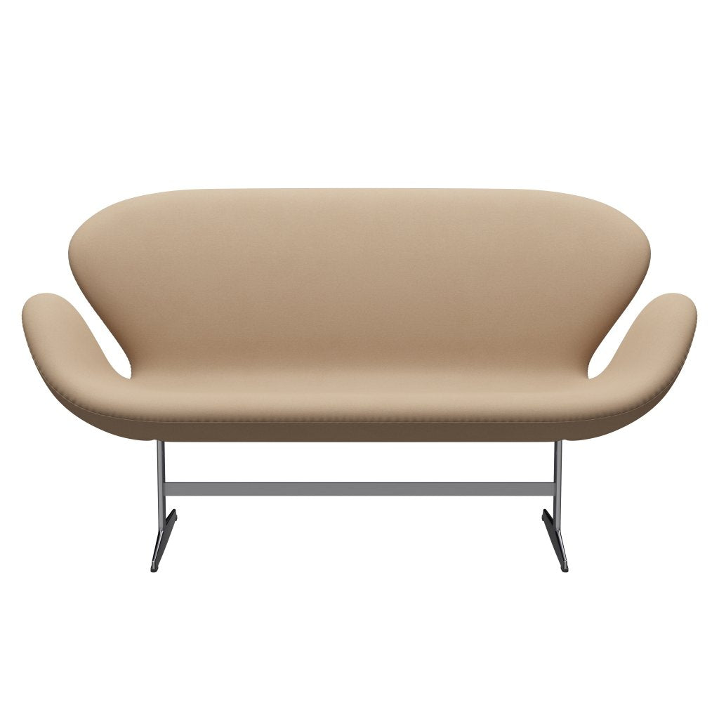 [product_category]-Fritz Hansen Swan Sofa 2 Seater, Satin Brushed Aluminium/Comfort Beige (61003)-Fritz Hansen-3321-C61003-SPAL-FRI-1
