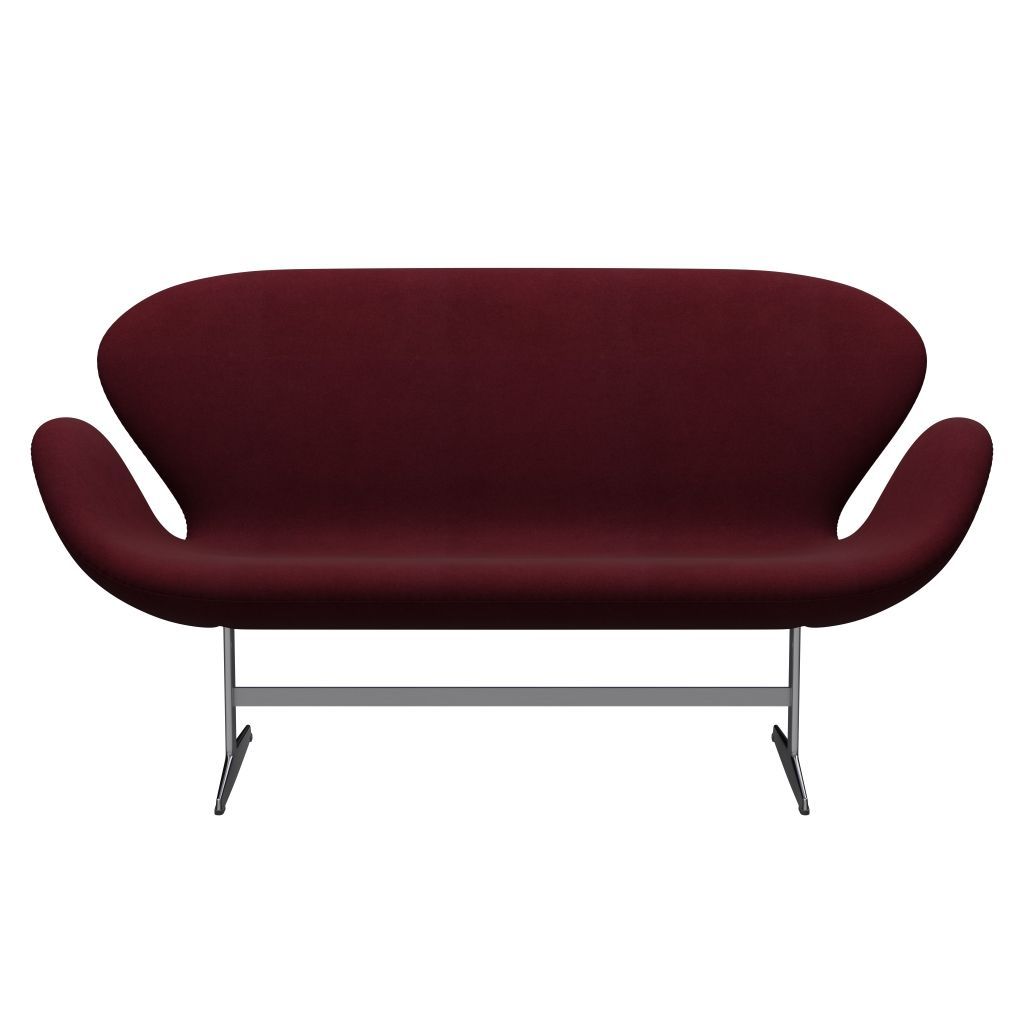 [product_category]-Fritz Hansen Swan Sofa 2 Seater, Satin Brushed Aluminium/Divina Aubergine (671)-Fritz Hansen-3321-DIV671-SPAL-FRI-1