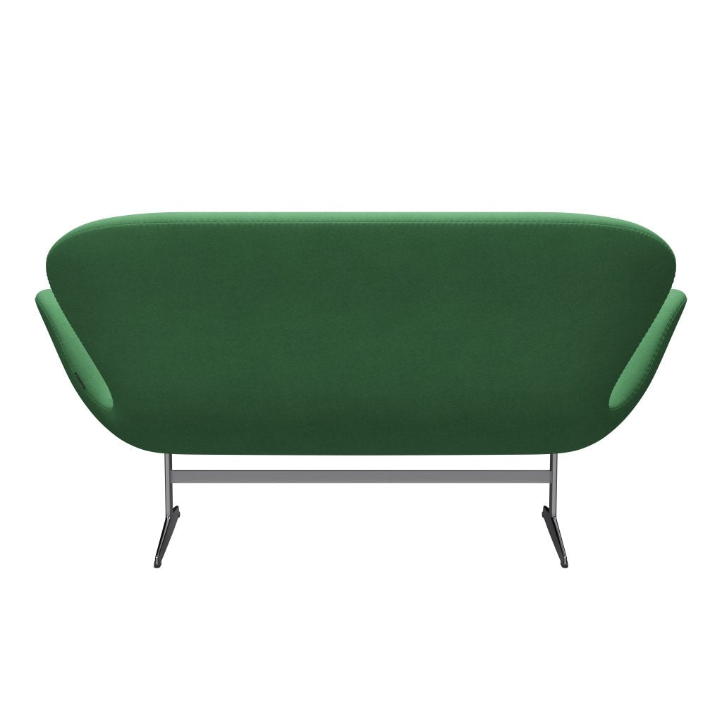 Fritz Hansen Swan Sofa 2 Seater, Satin Brushed Aluminium/Divina Green