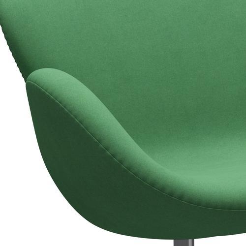 Fritz Hansen Swan Sofa 2 -sæder, satin børstet aluminium/Divina Green