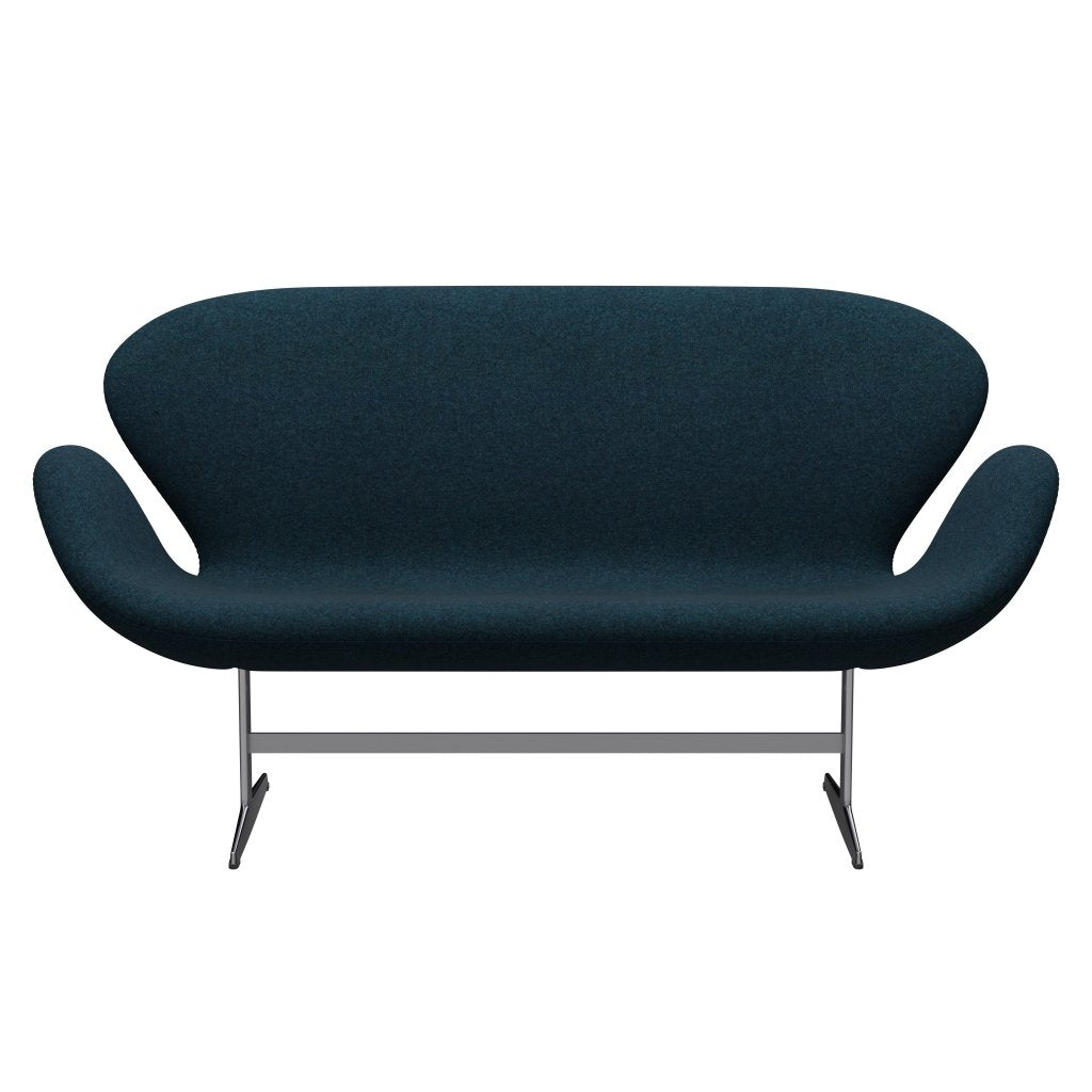 [product_category]-Fritz Hansen Swan Sofa 2 Seater, Satin Brushed Aluminium/Divina Md Petrol Dark-Fritz Hansen-3321-DMD873-SPAL-FRI-1