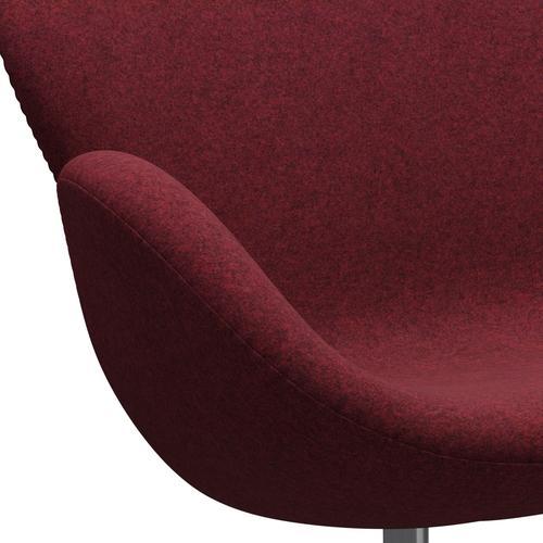 [product_category]-Fritz Hansen Swan Sofa 2 Seater, Satin Brushed Aluminium/Divina Md Raspberry-Fritz Hansen-3321-DMD633-SPAL-FRI-7