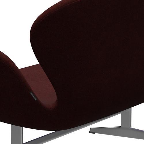 [product_category]-Fritz Hansen Swan Sofa 2 Seater, Satin Brushed Aluminium/Divina Melange Burgundy-Fritz Hansen-3321-DIM597-SPAL-FRI-5