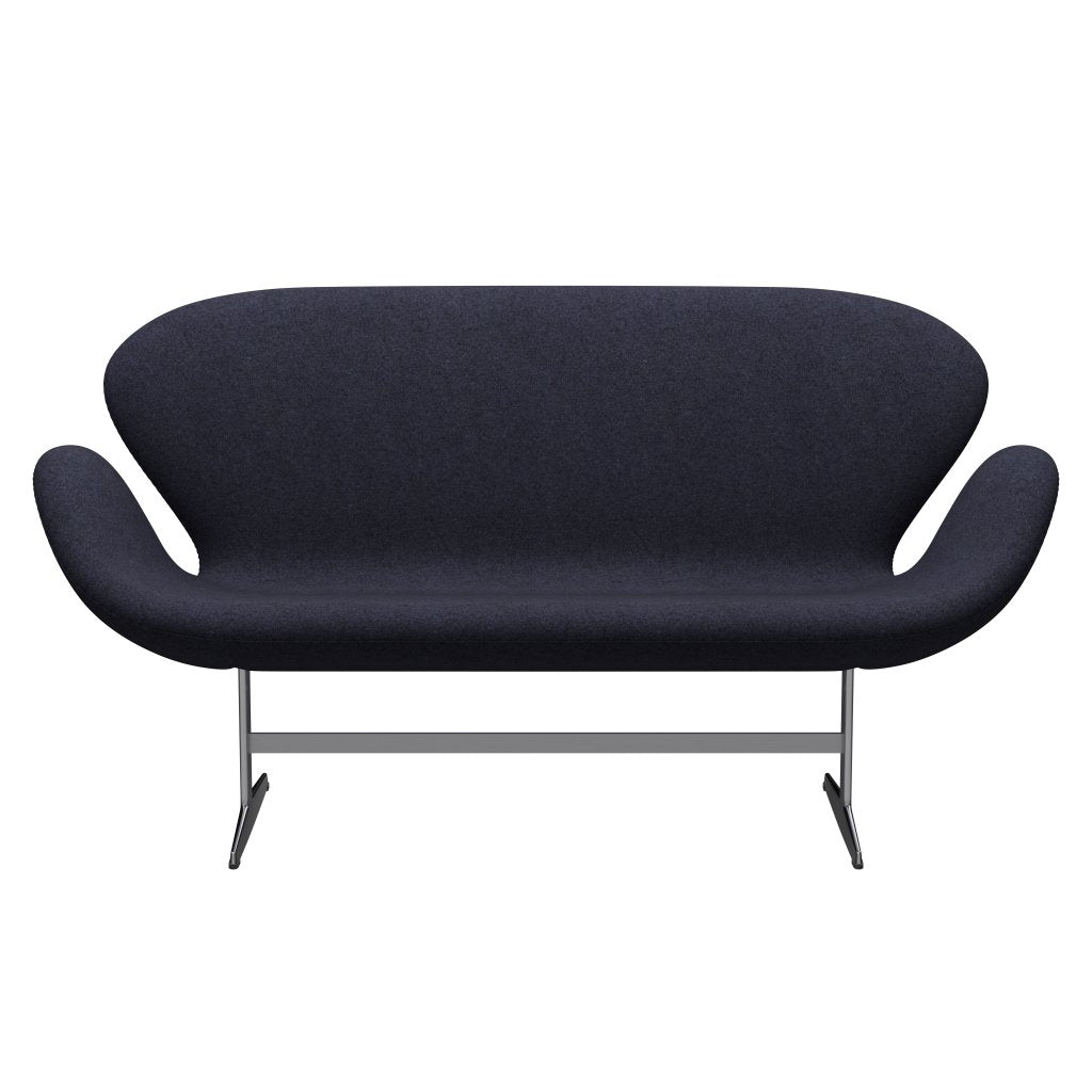 [product_category]-Fritz Hansen Swan Sofa 2 Seater, Satin Brushed Aluminium/Divina Melange Grey/Purple-Fritz Hansen-3321-DIM687-SPAL-FRI-1