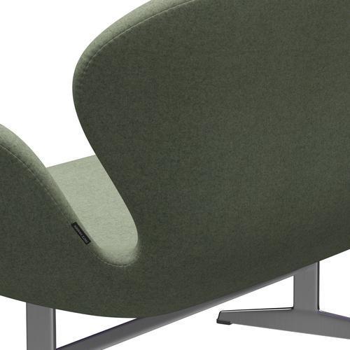 [product_category]-Fritz Hansen Swan Sofa 2 Seater, Satin Brushed Aluminium/Divina Melange Light Green-Fritz Hansen-3321-DIM917-SPAL-FRI-5