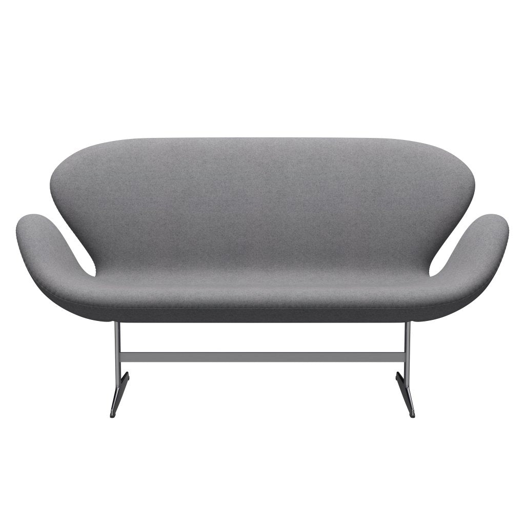 [product_category]-Fritz Hansen Swan Sofa 2 Seater, Satin Brushed Aluminium/Divina Melange Stone Grey-Fritz Hansen-3321-DIM147-SPAL-FRI-1