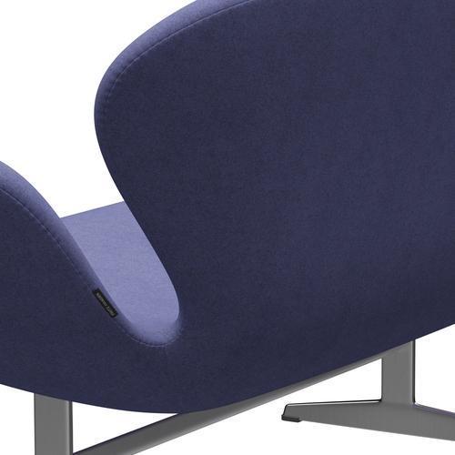 [product_category]-Fritz Hansen Swan Sofa 2 Seater, Satin Brushed Aluminium/Divina Melange Violet Light-Fritz Hansen-3321-DIM647-SPAL-FRI-5