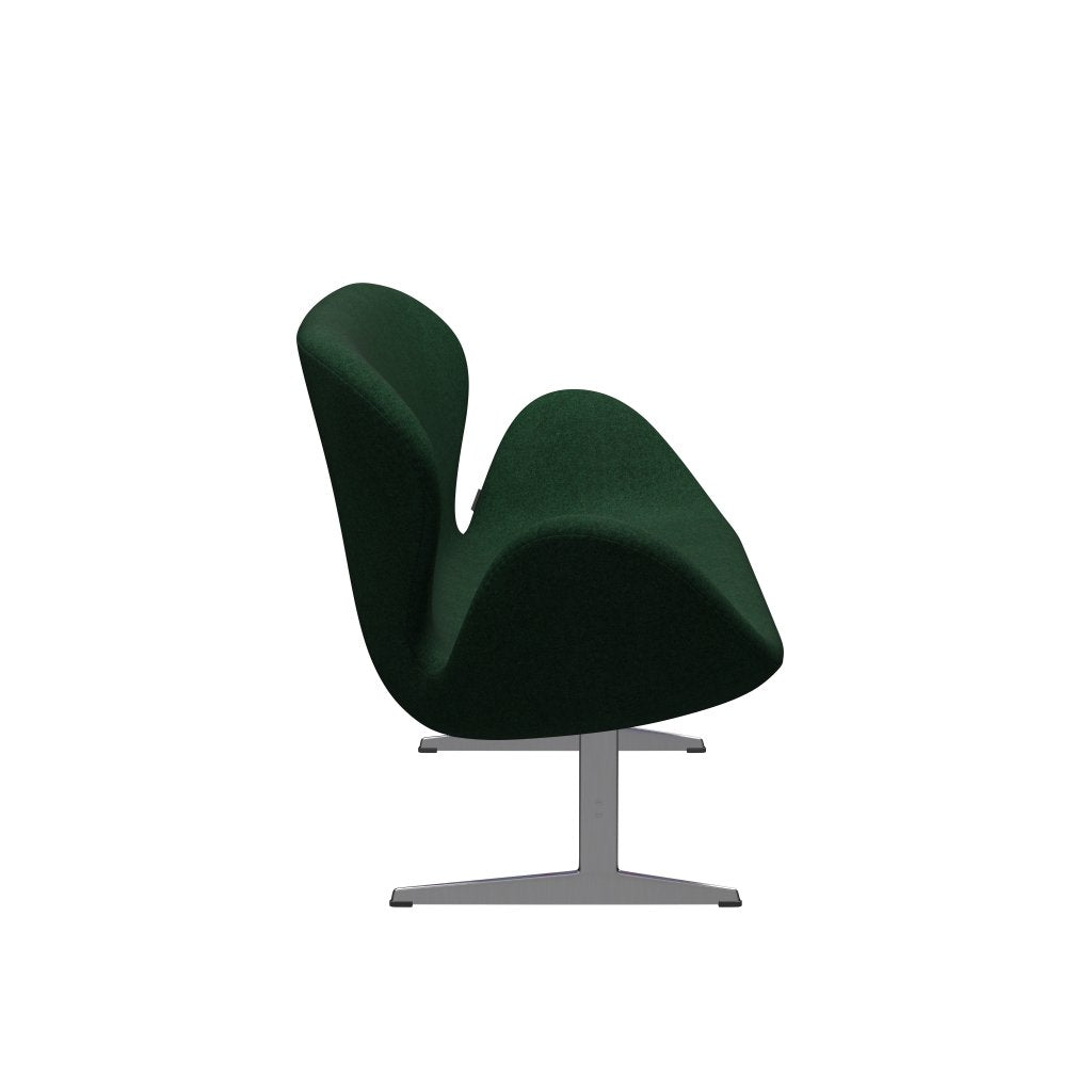 [product_category]-Fritz Hansen Swan Sofa 2 Seater, Satin Brushed Aluminium/Divina Melange Warm Dark Green-Fritz Hansen-3321-DIM967-SPAL-FRI-3