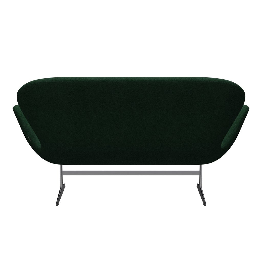 [product_category]-Fritz Hansen Swan Sofa 2 Seater, Satin Brushed Aluminium/Divina Melange Warm Dark Green-Fritz Hansen-3321-DIM967-SPAL-FRI-4