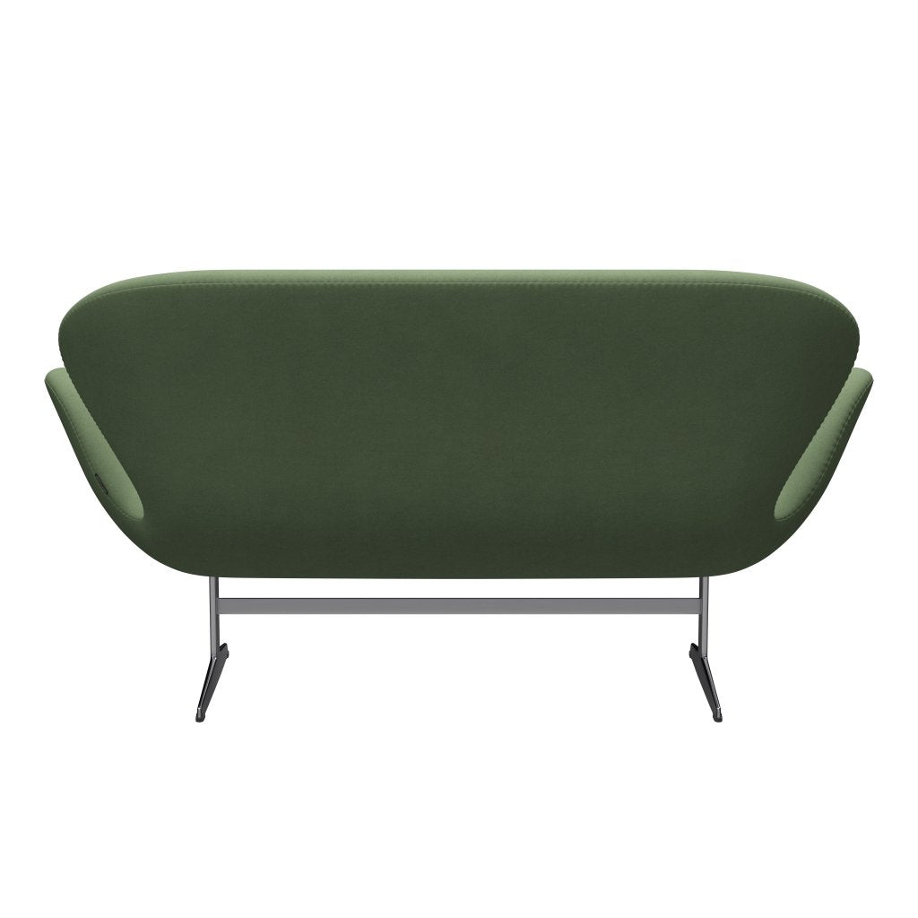 [product_category]-Fritz Hansen Swan Sofa 2 Seater, Satin Brushed Aluminium/Divina Olive Green-Fritz Hansen-3321-DIV856-SPAL-FRI-4