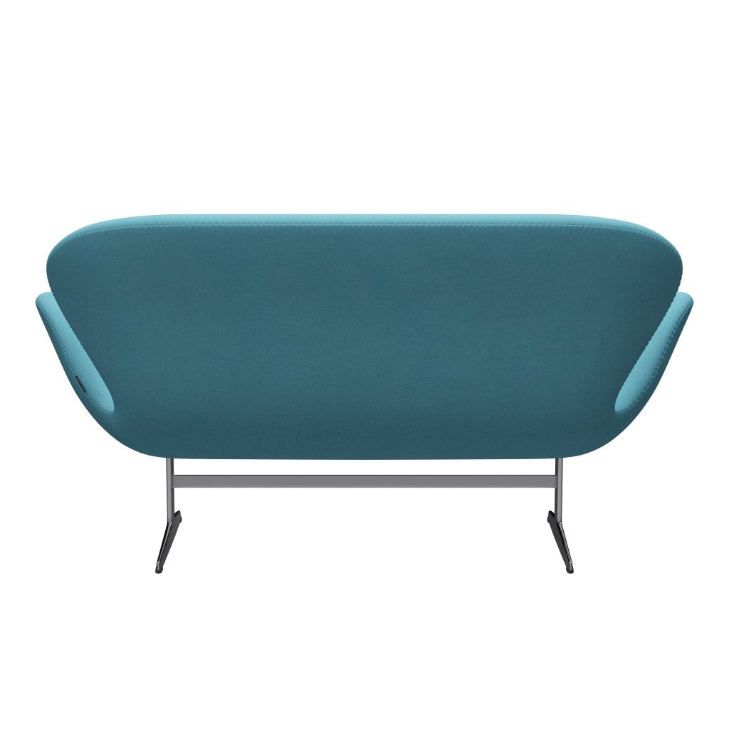 [product_category]-Fritz Hansen Swan Sofa 2 Seater, Satin Brushed Aluminium/Divina Turquoise Light-Fritz Hansen-3321-DIV836-SPAL-FRI-4