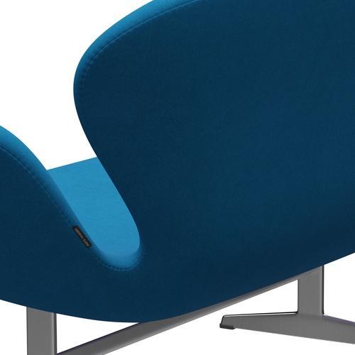 [product_category]-Fritz Hansen Swan Sofa 2 Seater, Satin Brushed Aluminium/Divina Turquoise-Fritz Hansen-3321-DIV826-SPAL-FRI-5