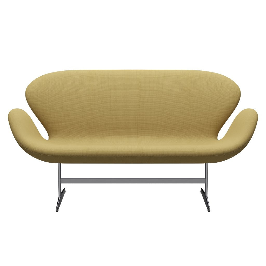 [product_category]-Fritz Hansen Swan Sofa 2 Seater, Satin Brushed Aluminium/Fame Beige (62068)-Fritz Hansen-3321-F62068-SPAL-FRI-1