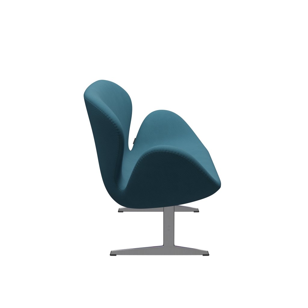 [product_category]-Fritz Hansen Swan Sofa 2 Seater, Satin Brushed Aluminium/Fame Blue Green-Fritz Hansen-3321-F67069-SPAL-FRI-3