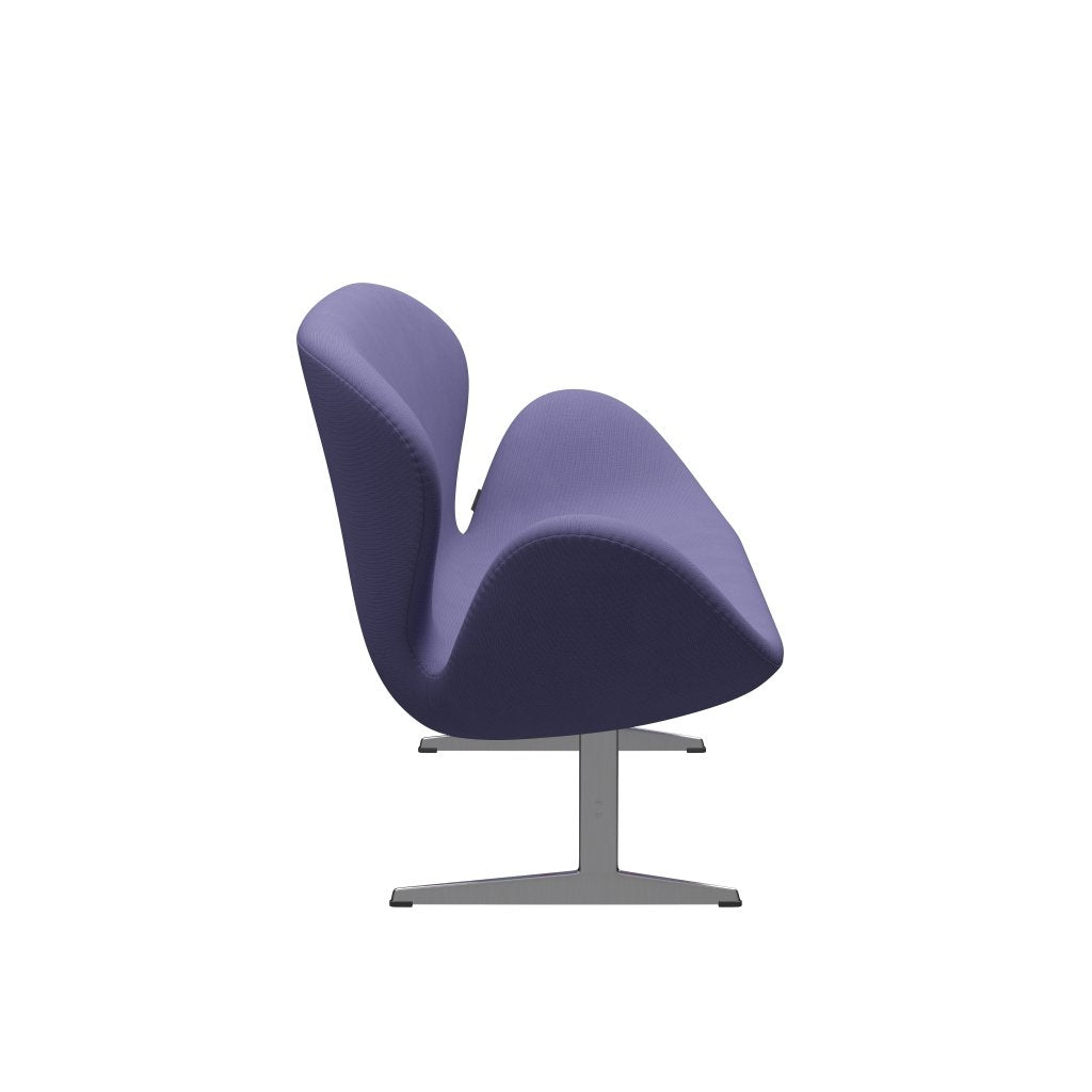 [product_category]-Fritz Hansen Swan Sofa 2 Seater, Satin Brushed Aluminium/Fame Blue Violet-Fritz Hansen-3321-F65081-SPAL-FRI-3