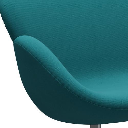 [product_category]-Fritz Hansen Swan Sofa 2 Seater, Satin Brushed Aluminium/Fame Green Turquoise-Fritz Hansen-3321-F67067-SPAL-FRI-7