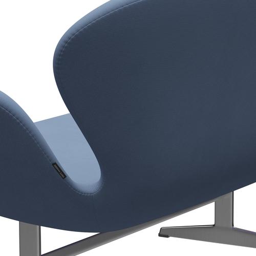 [product_category]-Fritz Hansen Swan Sofa 2 Seater, Satin Brushed Aluminium/Fame Grey Blue-Fritz Hansen-3321-F66130-SPAL-FRI-5