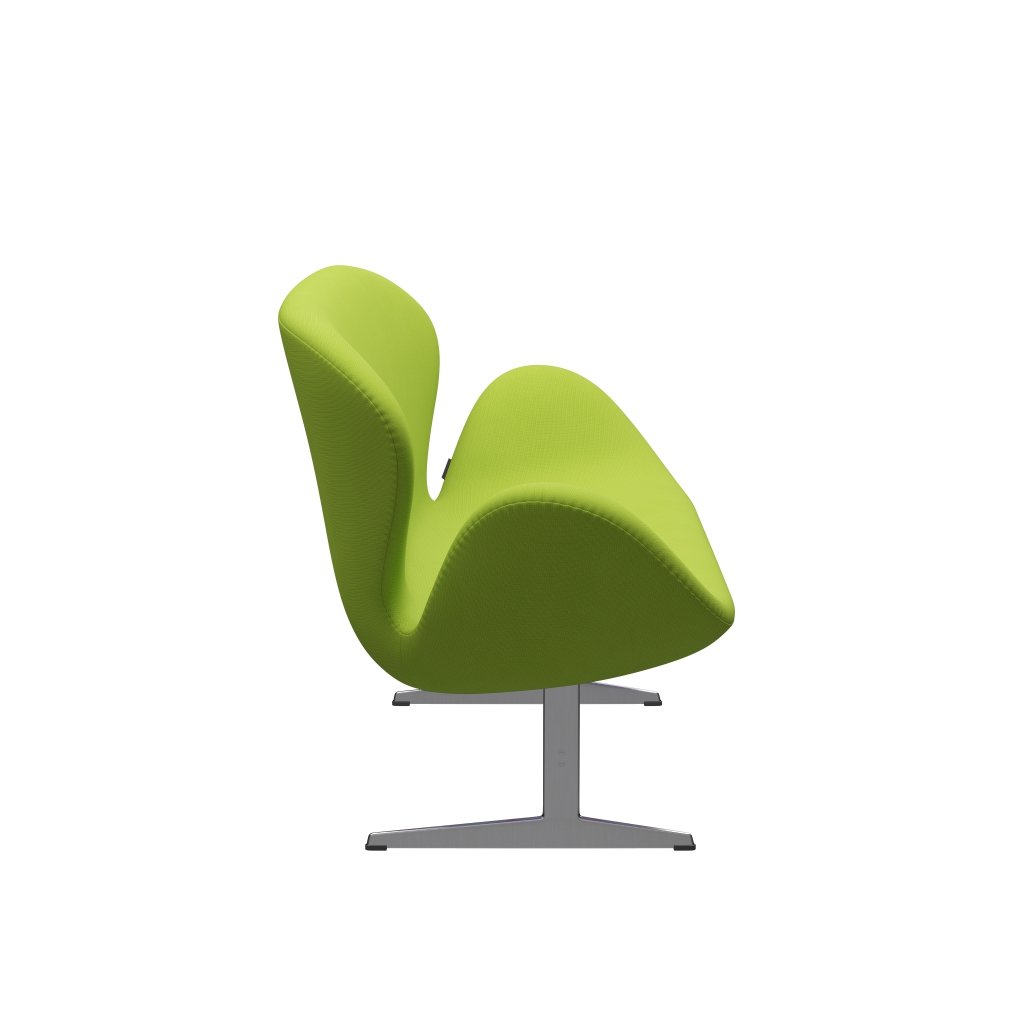 [product_category]-Fritz Hansen Swan Sofa 2 Seater, Satin Brushed Aluminium/Fame Neon Green-Fritz Hansen-3321-F68144-SPAL-FRI-3