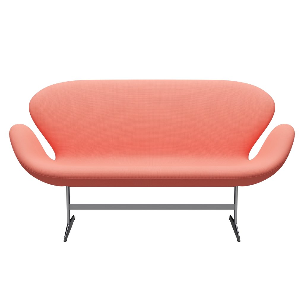 [product_category]-Fritz Hansen Swan Sofa 2 Seater, Satin Brushed Aluminium/Fame Pink Light-Fritz Hansen-3321-F64165-SPAL-FRI-1