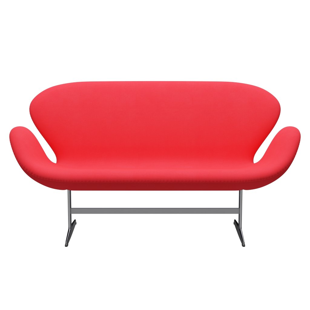 [product_category]-Fritz Hansen Swan Sofa 2 Seater, Satin Brushed Aluminium/Fame Pink-Fritz Hansen-3321-F64166-SPAL-FRI-1