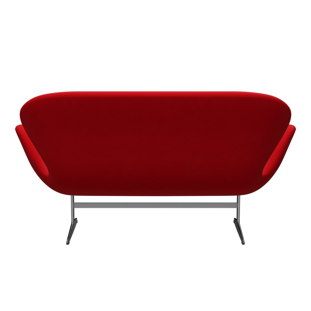 [product_category]-Fritz Hansen Swan Sofa 2 Seater, Satin Brushed Aluminium/Fame Red (64119)-Fritz Hansen-3321-F64119-SPAL-FRI-4