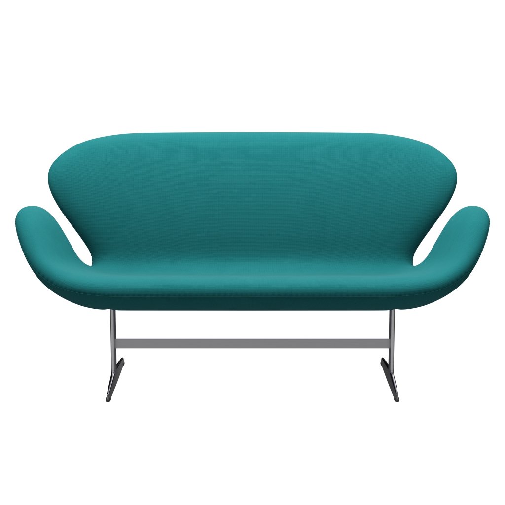 Fritz Hansen Swan Sofá 2 plazas, aluminio/fama satinado Turquesa (67016)