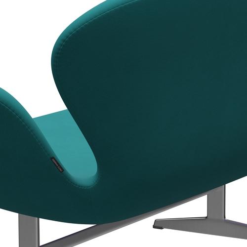 [product_category]-Fritz Hansen Swan Sofa 2 Seater, Satin Brushed Aluminium/Fame Turquoise (67016)-Fritz Hansen-3321-F67016-SPAL-FRI-5