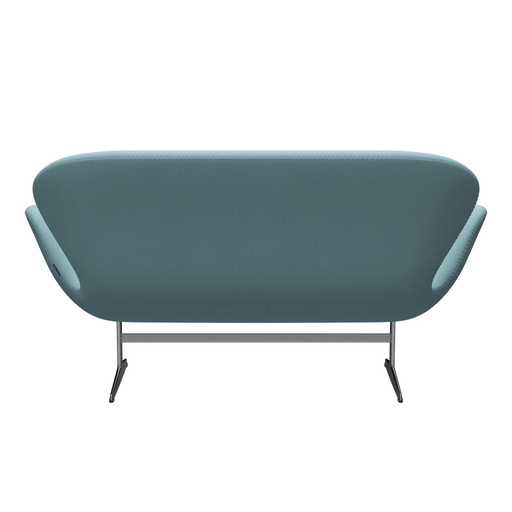 [product_category]-Fritz Hansen Swan Sofa 2 Seater, Satin Brushed Aluminium/Fame Turquoise Light-Fritz Hansen-3321-F67068-SPAL-FRI-4