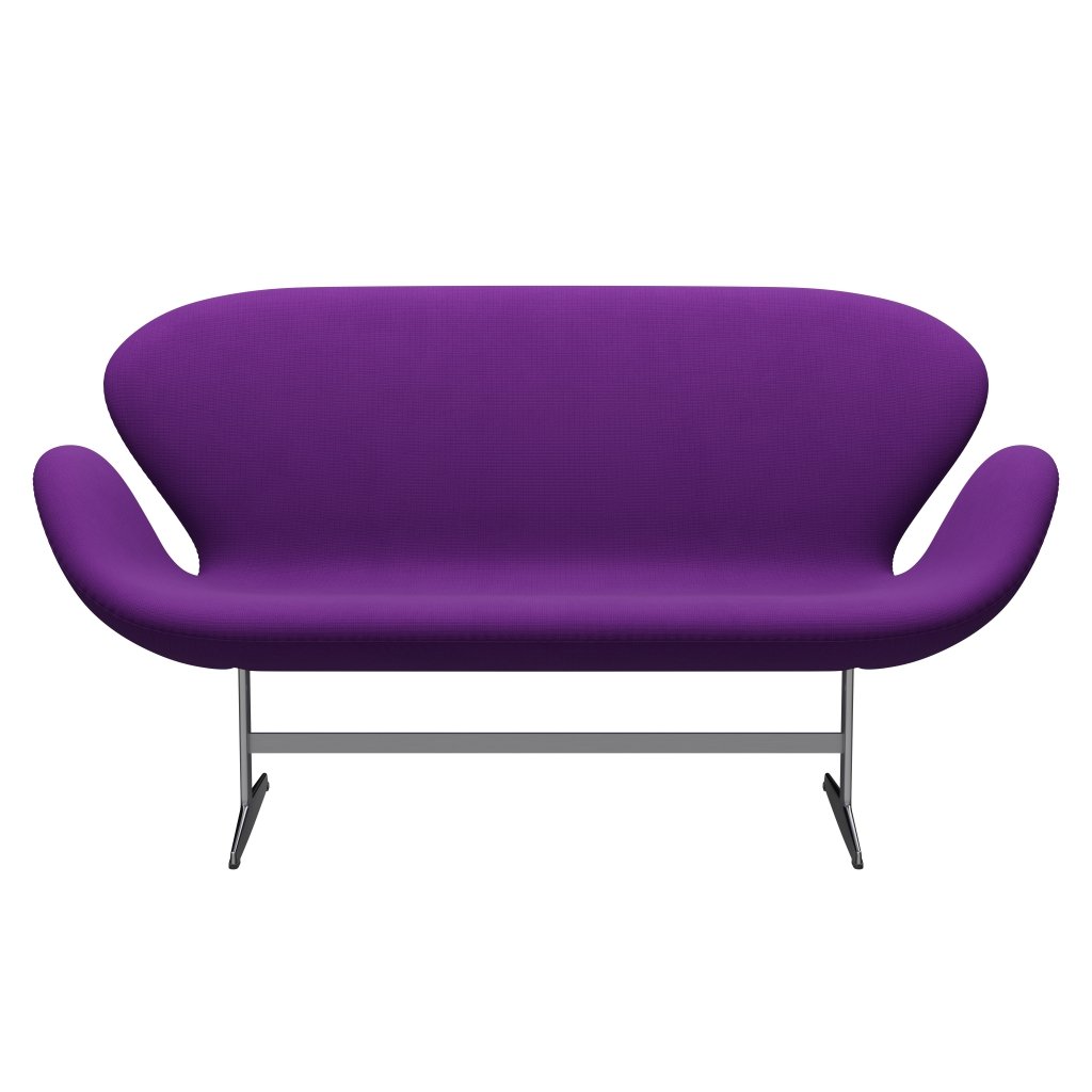 [product_category]-Fritz Hansen Swan Sofa 2 Seater, Satin Brushed Aluminium/Fame Violet-Fritz Hansen-3321-F65084-SPAL-FRI-1