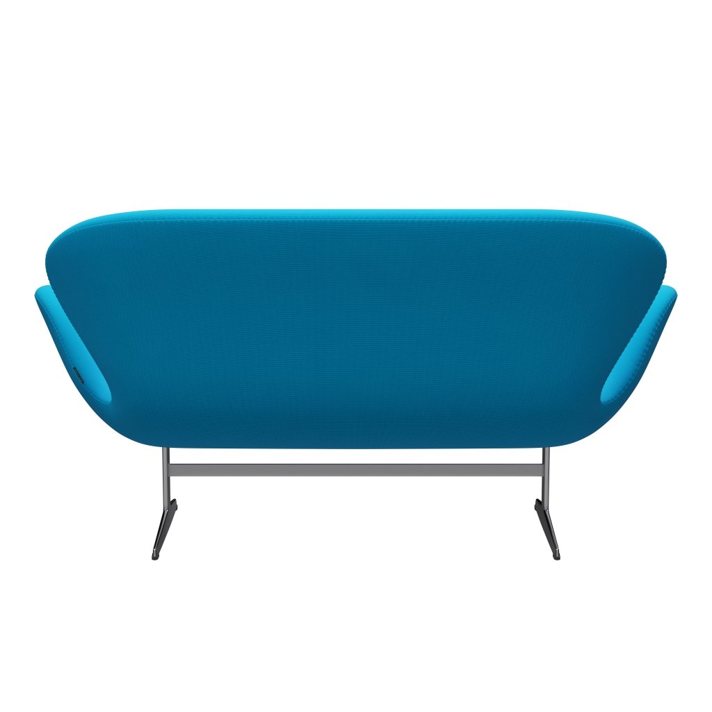 [product_category]-Fritz Hansen Swan Sofa 2 Seater, Satin Brushed Aluminium/Fame Warm Turquoise-Fritz Hansen-3321-F66133-SPAL-FRI-4