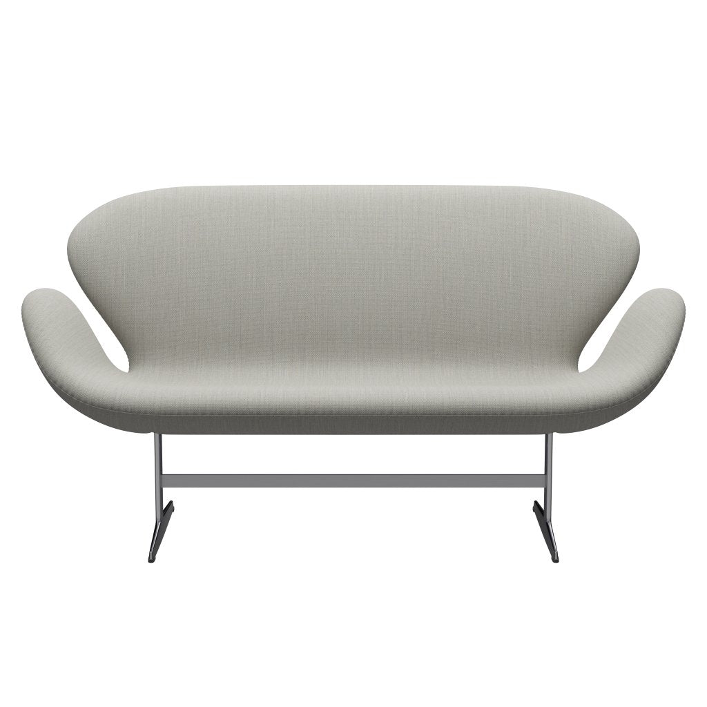 Fritz Hansen Swan Sofa 2 Sitzer, satin gebürstete Aluminium/Fiord Beige/Stein