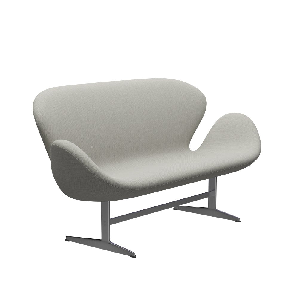 Fritz Hansen Swan canapé 2 places, aluminium brossé en satin / fiord beige / pierre