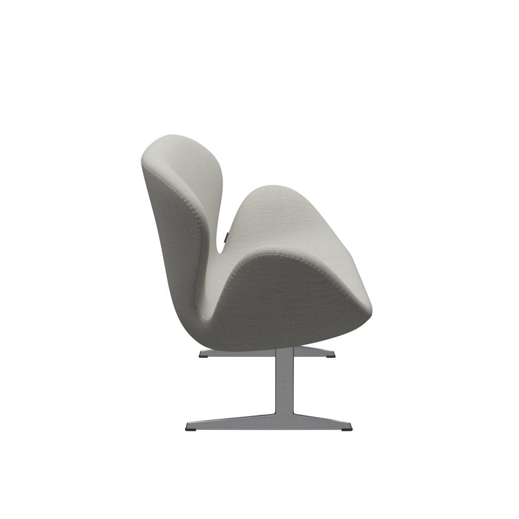 Fritz Hansen Swan Sofá 2 plazas, aluminio cepillado por satén/beige/piedra