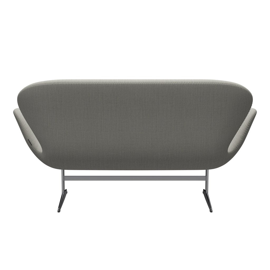 Fritz Hansen Swan Sofa 2 Seater, Satin Brushed Aluminium/Fiord Beige/Stone