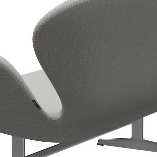 Fritz Hansen Swan Sofa 2 sæder, satin børstet aluminium/fiord beige/sten