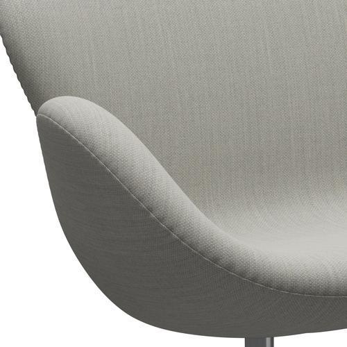 Fritz Hansen Swan Sofa 2 Seater, Satin Brushed Aluminium/Fiord Beige/Stone