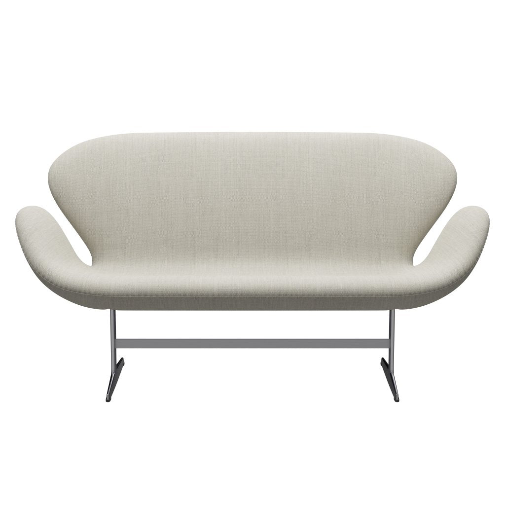 [product_category]-Fritz Hansen Swan Sofa 2 Seater, Satin Brushed Aluminium/Fiord Grey-Fritz Hansen-3321-FIO101-SPAL-FRI-1