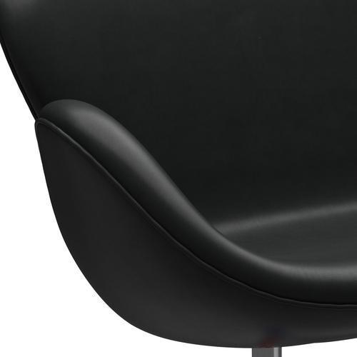 [product_category]-Fritz Hansen Swan Sofa 2 Seater, Satin Brushed Aluminium/Grace Black-Fritz Hansen-3321-ELBLA-SPAL-FRI-7