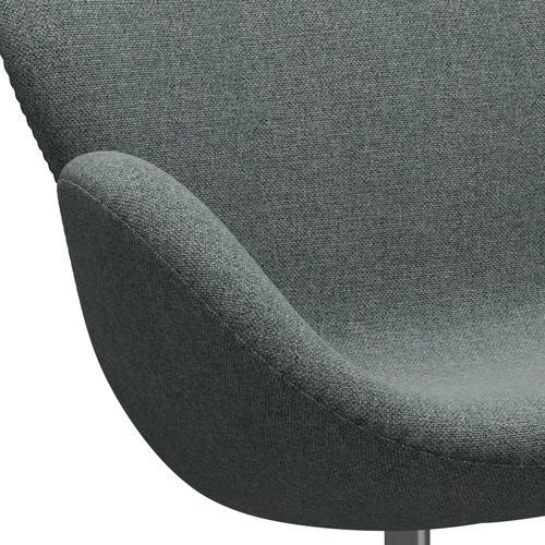 [product_category]-Fritz Hansen Swan Sofa 2 Seater, Satin Brushed Aluminium/Hallingdal Grey-Fritz Hansen-3321-HAL130-SPAL-FRI-7