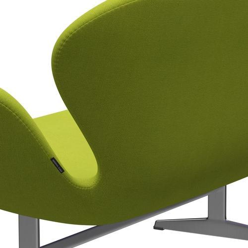 [product_category]-Fritz Hansen Swan Sofa 2 Seater, Satin Brushed Aluminium/Hallingdal Lime-Fritz Hansen-3321-HAL907-SPAL-FRI-5