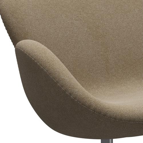 [product_category]-Fritz Hansen Swan Sofa 2 Seater, Satin Brushed Aluminium/Hallingdal Sand Dark-Fritz Hansen-3321-HAL220-SPAL-FRI-7