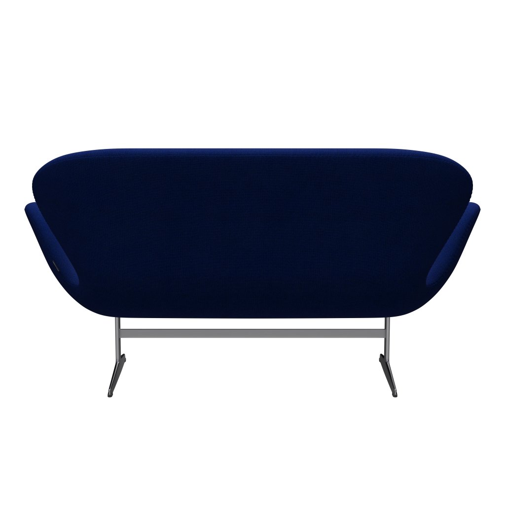 Fritz Hansen Swan Sofa 2 -sæder, satin børstet aluminium/Hallingdal havblå