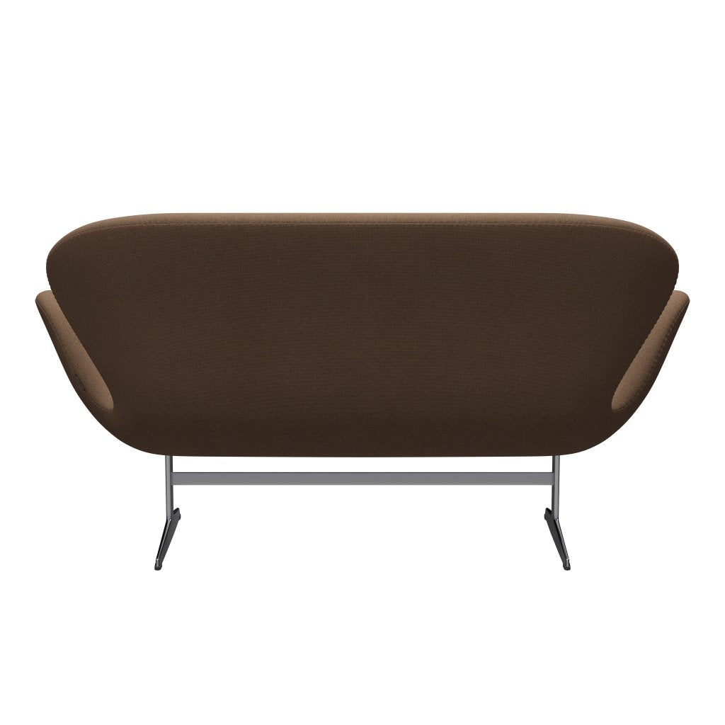 [product_category]-Fritz Hansen Swan Sofa 2 Seater, Satin Brushed Aluminium/Re Wool Brown/Natural-Fritz Hansen-3321-REW378-SPAL-FRI-4