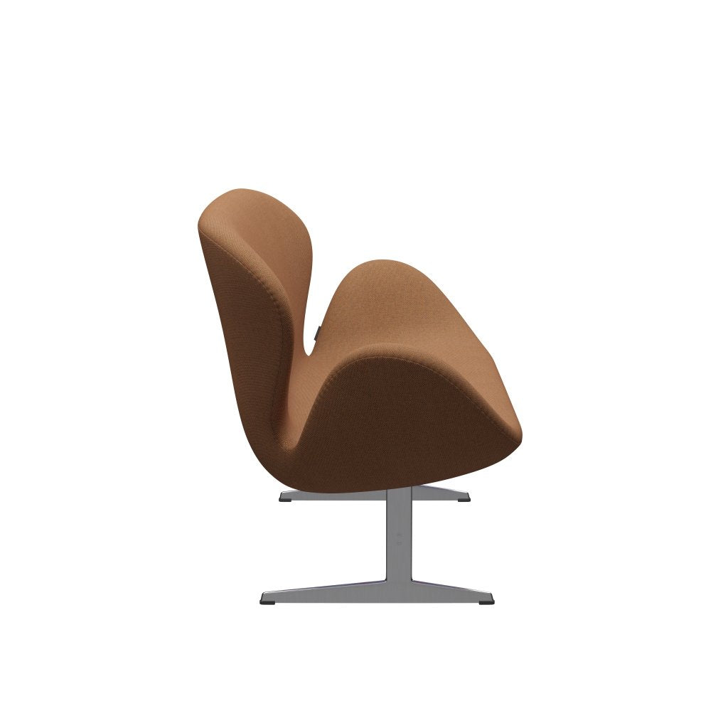 Fritz Hansen Swan canapé 2 places, en aluminium / re laine d'aluminium en satin / naturel / naturel