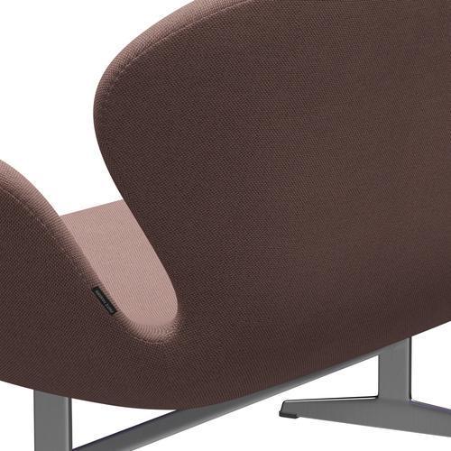 [product_category]-Fritz Hansen Swan Sofa 2 Seater, Satin Brushed Aluminium/Re Wool Soft Pink/Natural-Fritz Hansen-3321-REW648-SPAL-FRI-5