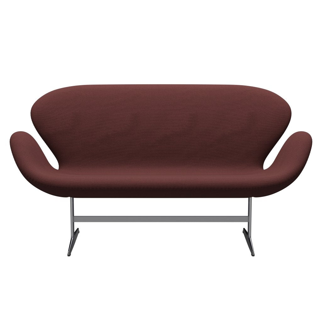 [product_category]-Fritz Hansen Swan Sofa 2 Seater, Satin Brushed Aluminium/Steelcut Dark Brown (655)-Fritz Hansen-3321-STI655-SPAL-FRI-1