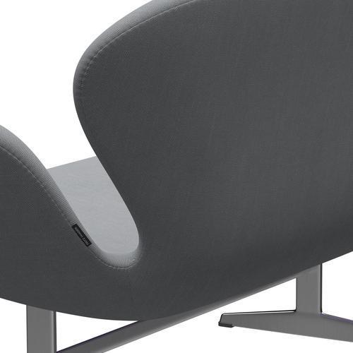 [product_category]-Fritz Hansen Swan Sofa 2 Seater, Satin Brushed Aluminium/Steelcut Light Grey-Fritz Hansen-3321-STI140-SPAL-FRI-5